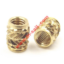 Porca de inserção rosqueada latão de bronze knurled